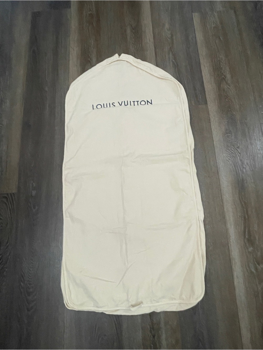 Louis Vuitton Cream Blue Cotton Travel Hanger Garment Dust Bag
